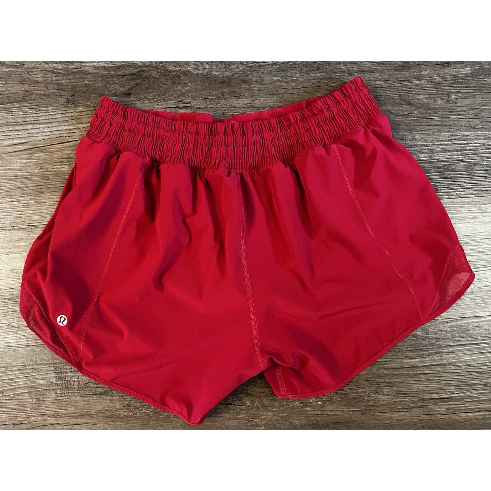 Women's Lululemon Hotty Hot Red Lined Athletic Shorts | Size 10 I37